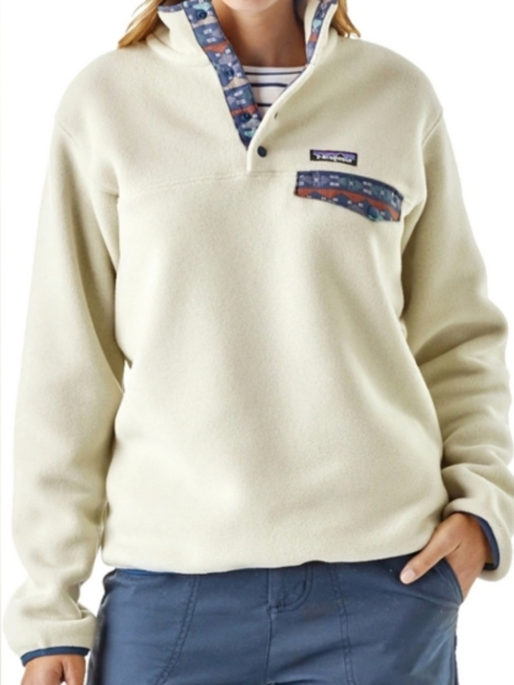 Patagonia Women’s Lightweight Synchilla Snap-T Pullover - Pelican Stone - Small